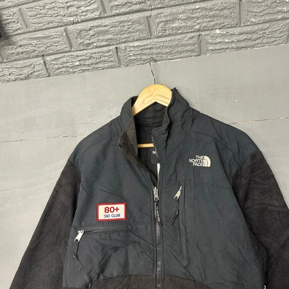 The North Face Denali Fleece Jacket‎ Mens Medium Black 80+ Ski Club Patch Zip Up